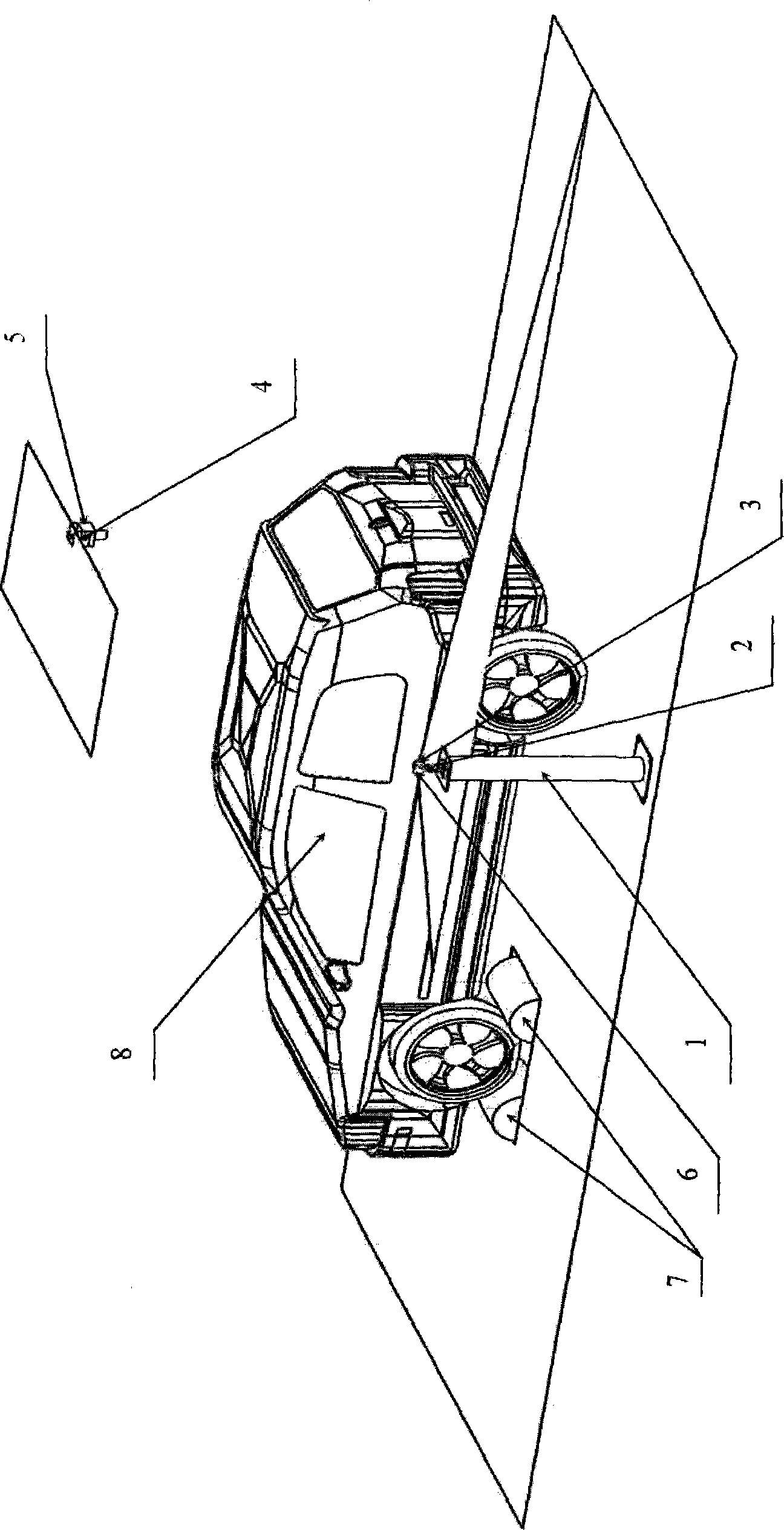 Laser ground projection type commercial car body length initiative visual detection system