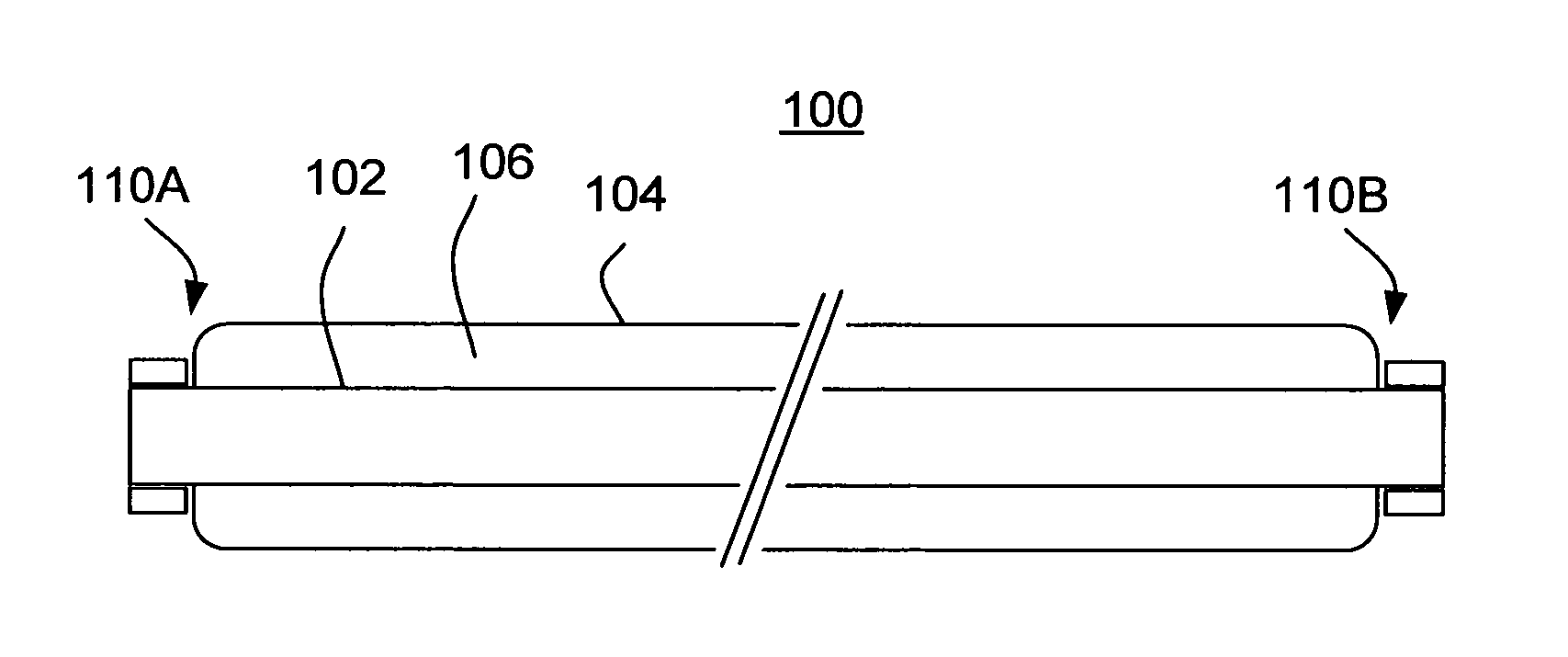 Solar heat collection element with glass-ceramic central tube