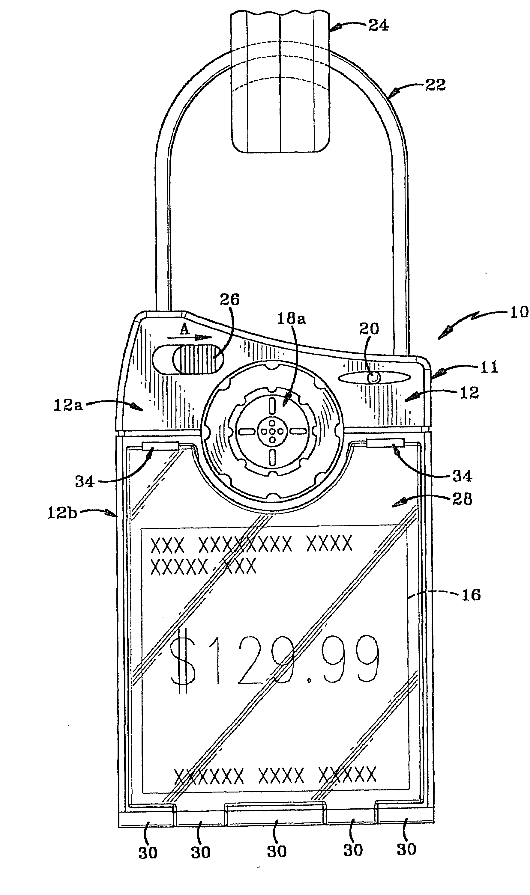 Merchandise tag with alarming features for securing tag to merchandise