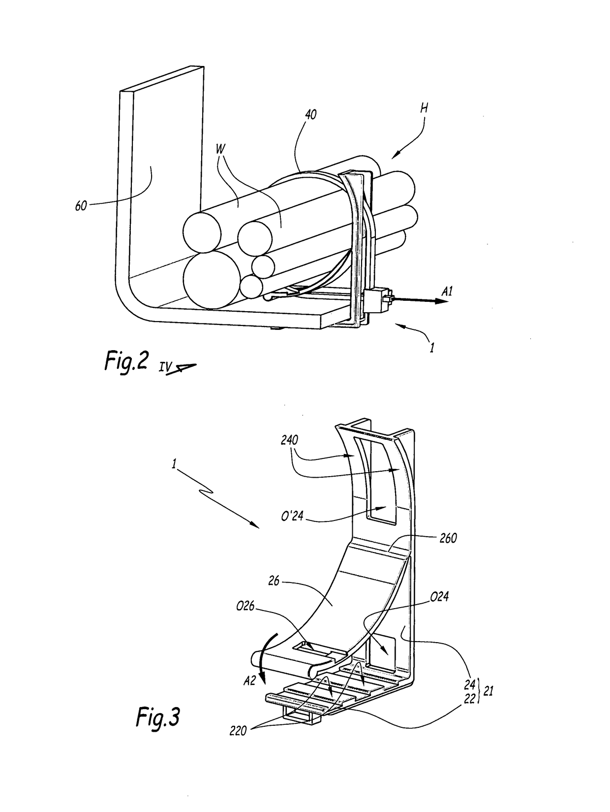 Self-fastened bracket for mounting a wire harness to a support structure of a vehicle and vehicle comprising the same