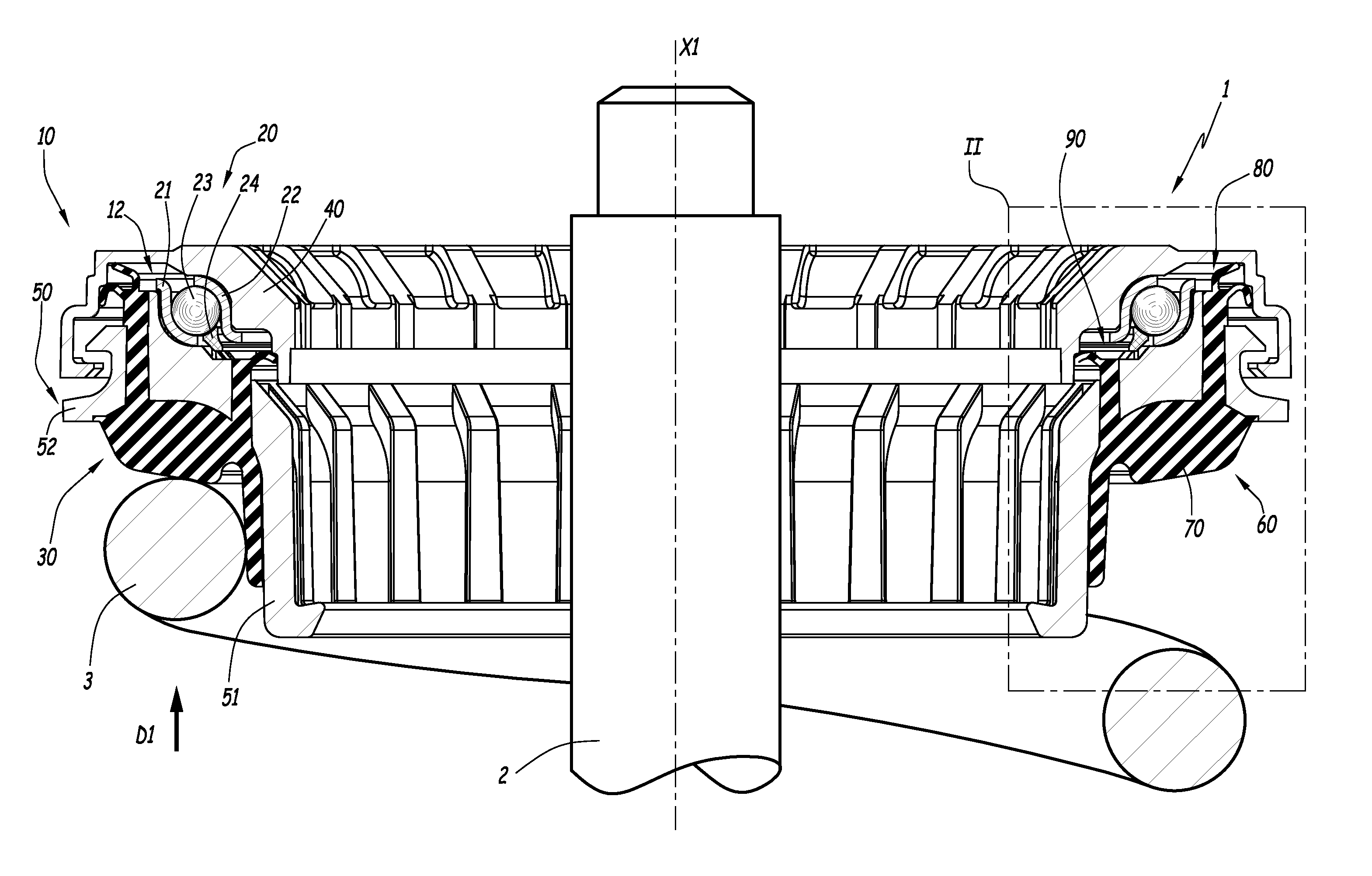 Suspension bearing device, motor vehicle equipped with such a strut bearing device and manufacturing method