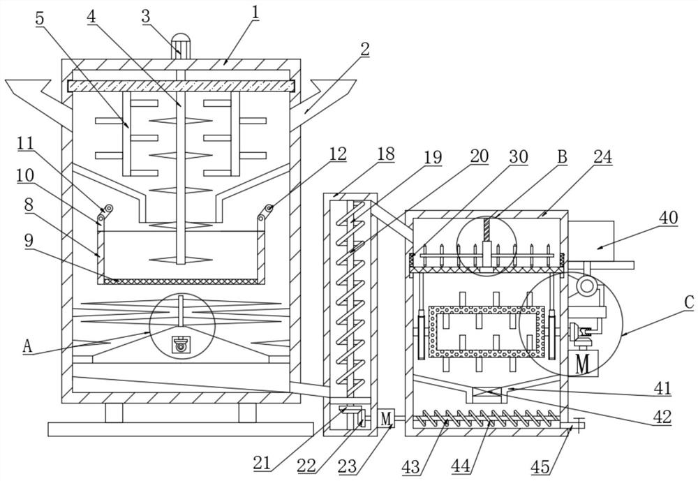 Coating stirring and mixing device for constructional engineering