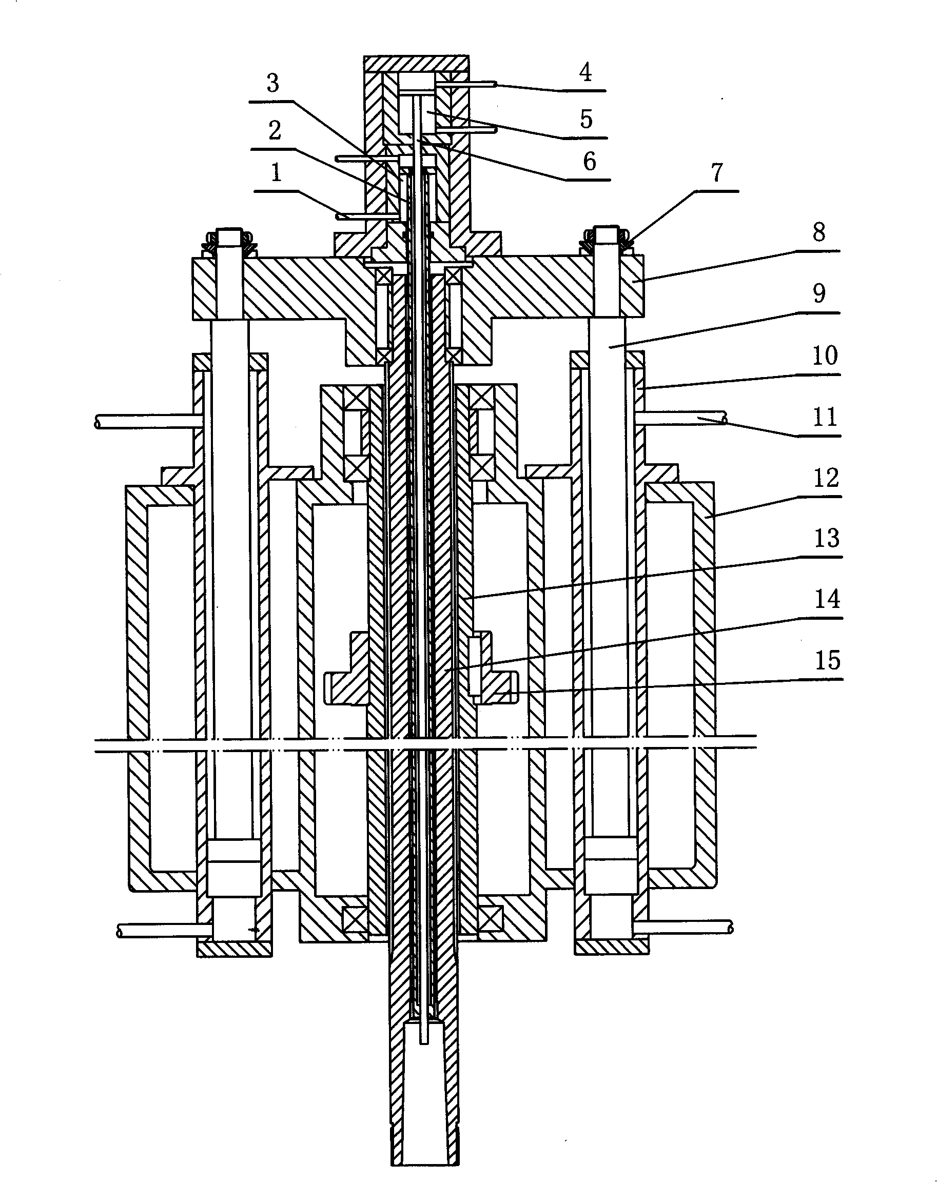 Double cutting feed rotating seal main shaft of honing machine