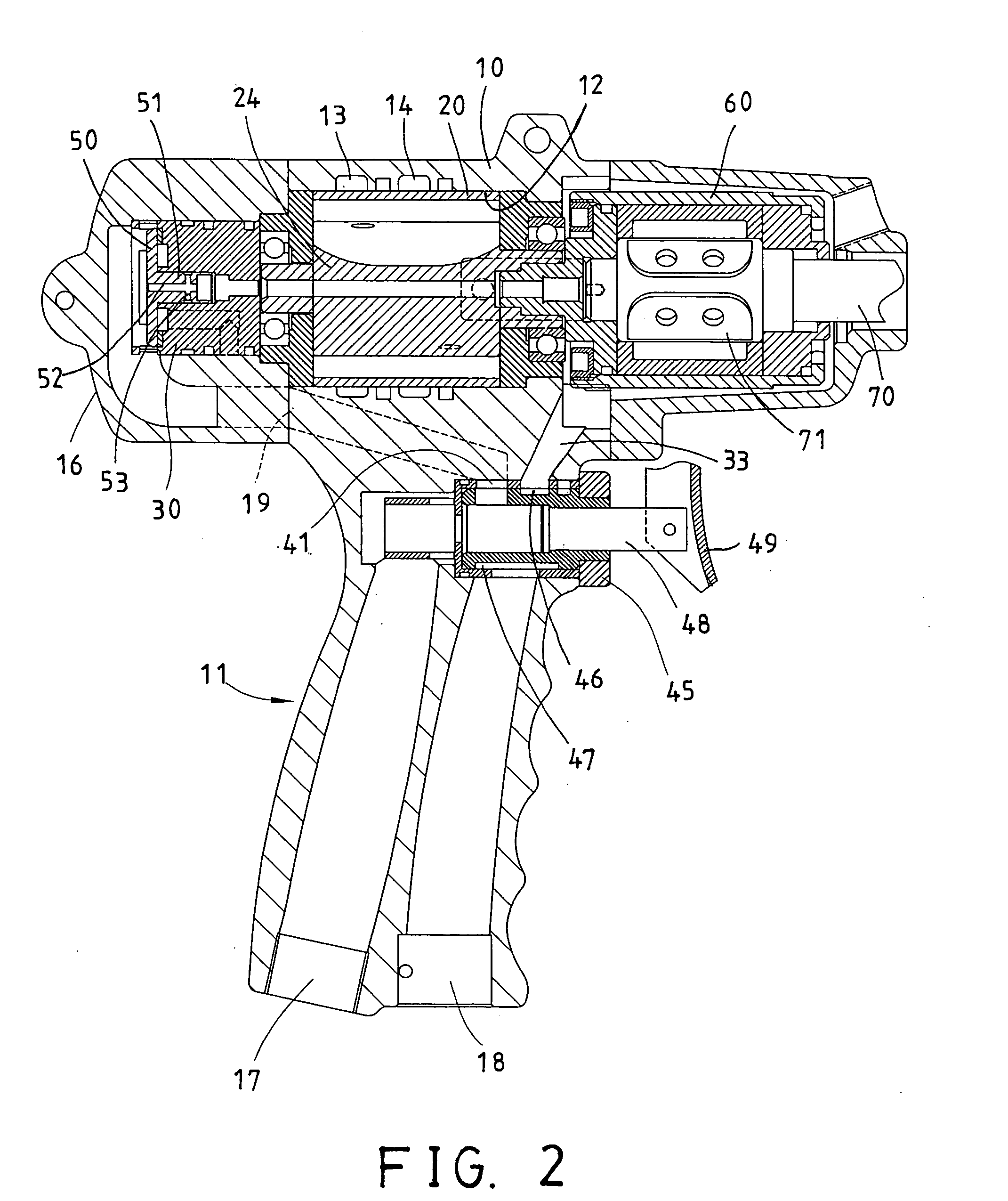 Pneumatic tool having pressure release device