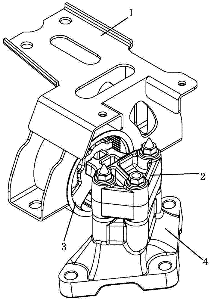 Automobile engine left suspension assembly