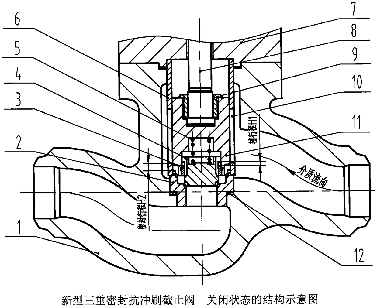 Novel triple-seal anti-scouring stop valve