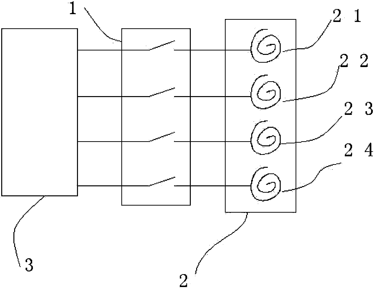 Induction heating system with external combined induction heating coil phased arrays and application for induction heating system