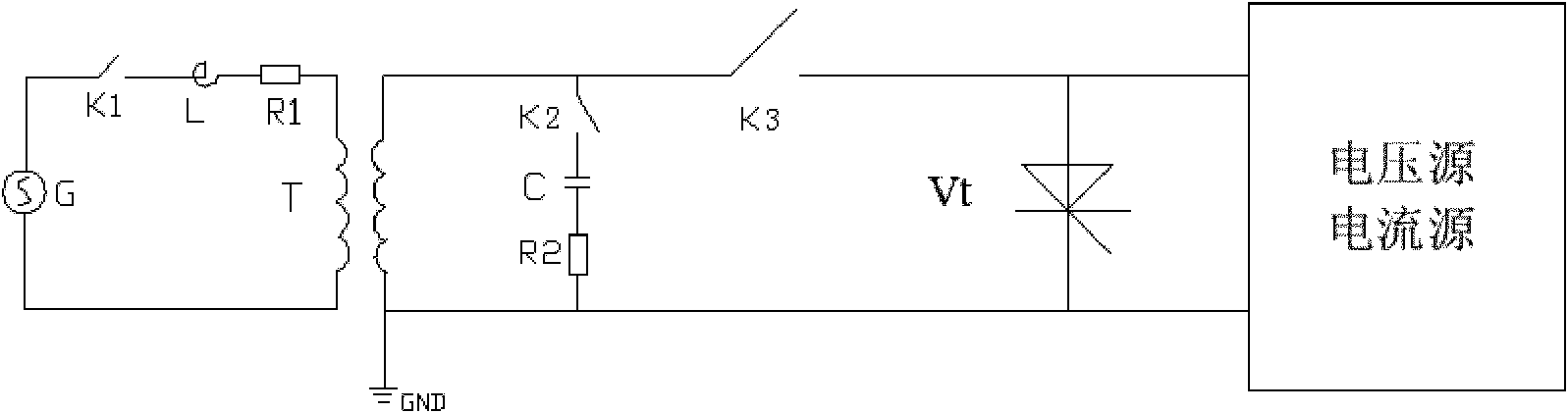 Device and method for testing multi-wave fault current testing device in converter valve operating test