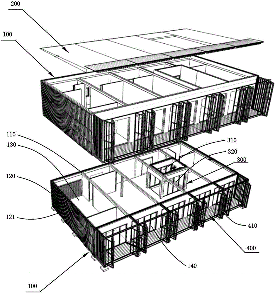 Modular passive energy-saving building and construction method thereof