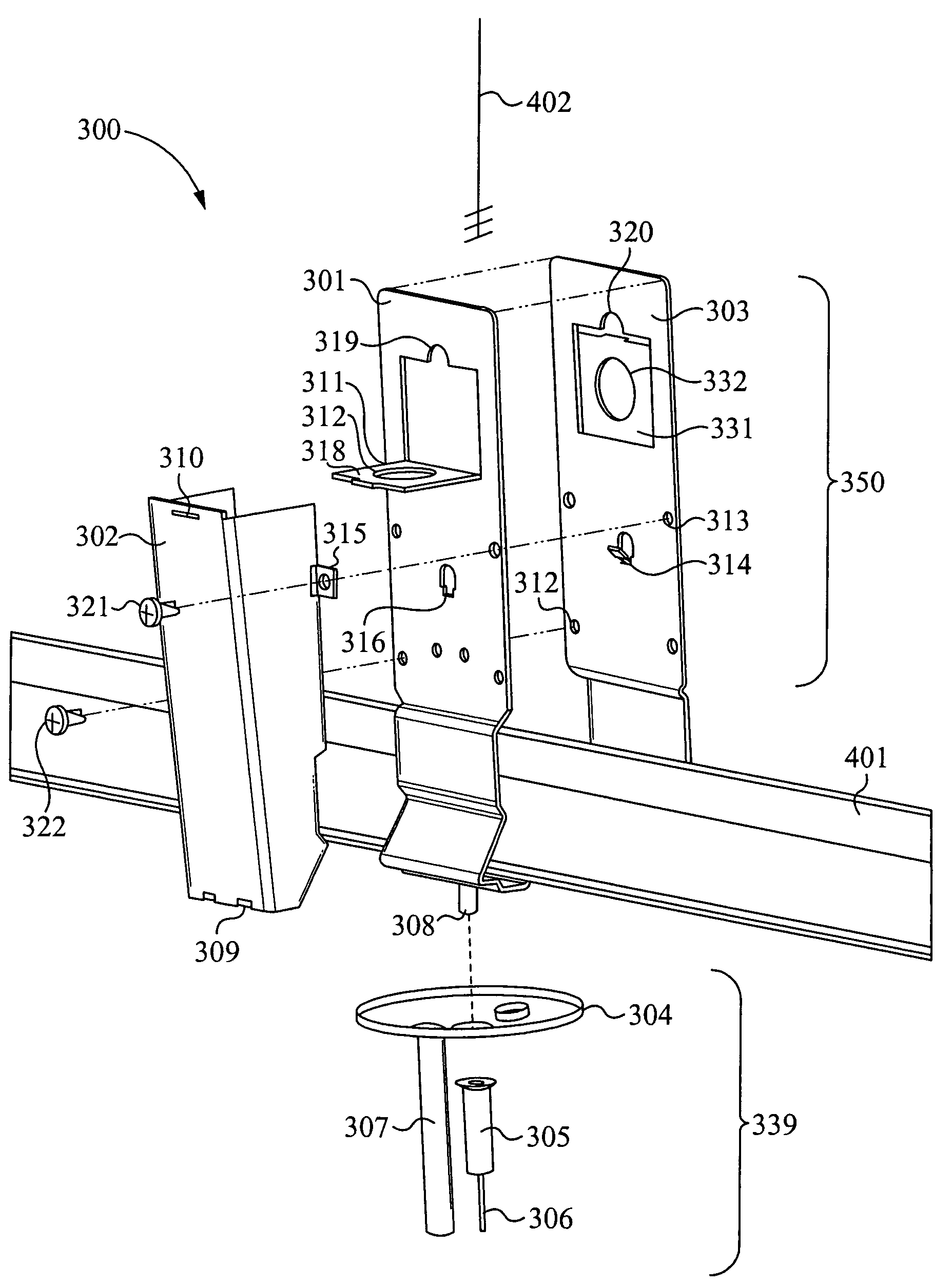 Electrical junction assemblies for coupling electrical fixtures to suspended ceiling grids