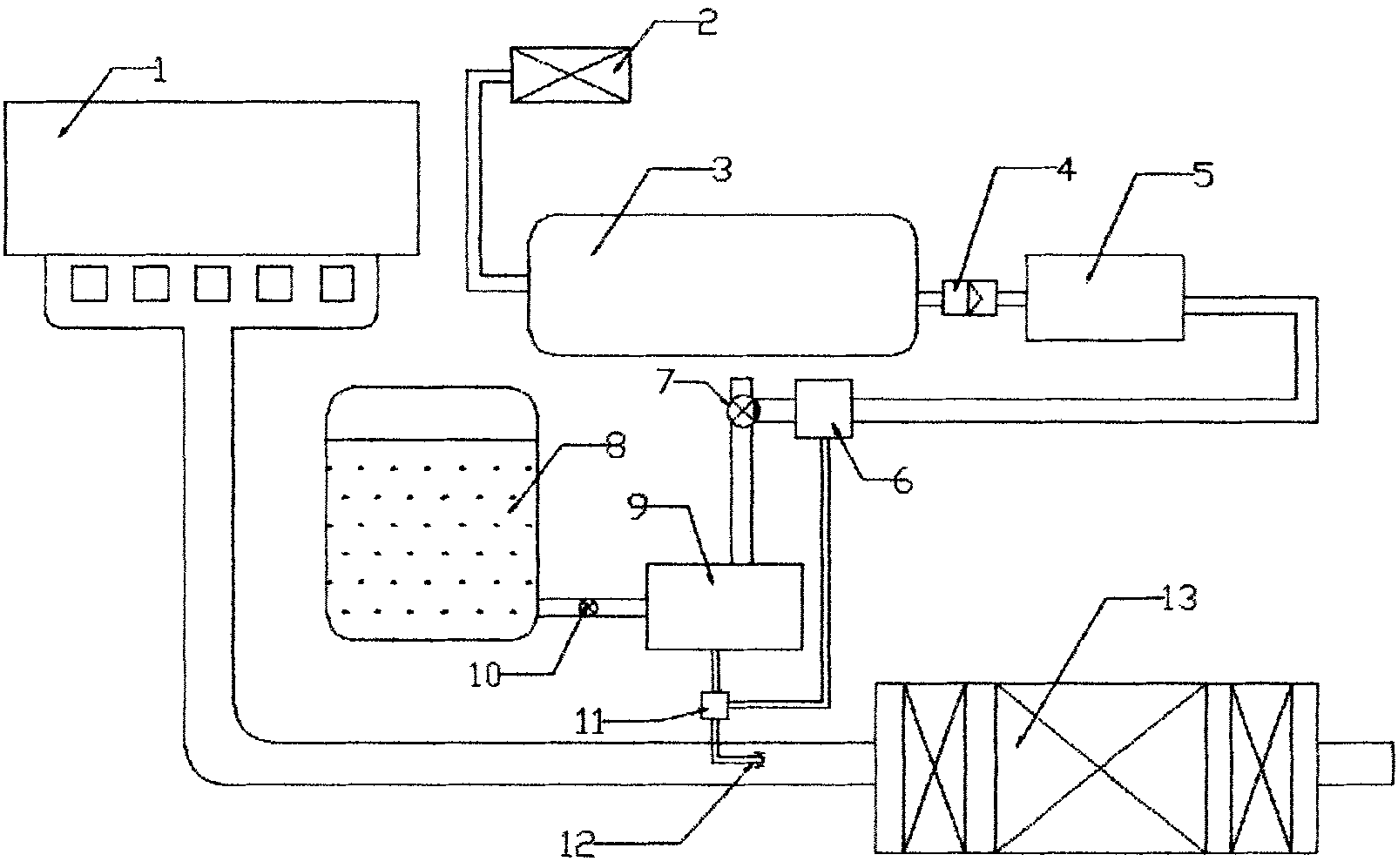 Device and method for adding diesel urea solution