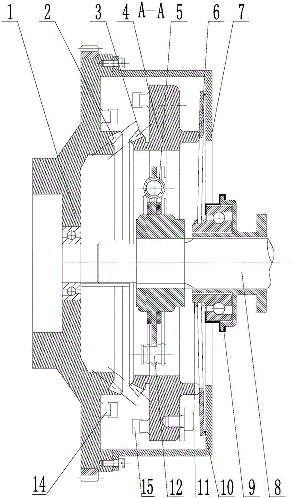 High-rotating-speed starting clutch based on internal engagement of bevel gear