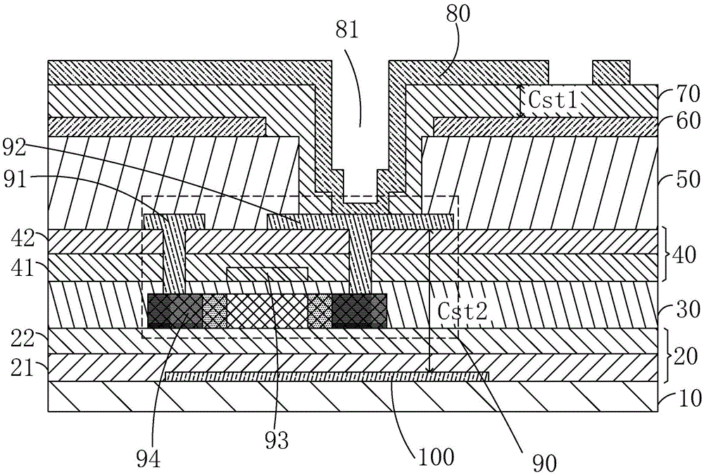 TFT array substrate structure