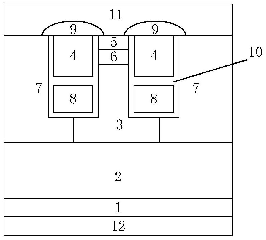 Groove type silicon carbide MOSFET device and manufacturing method and application thereof