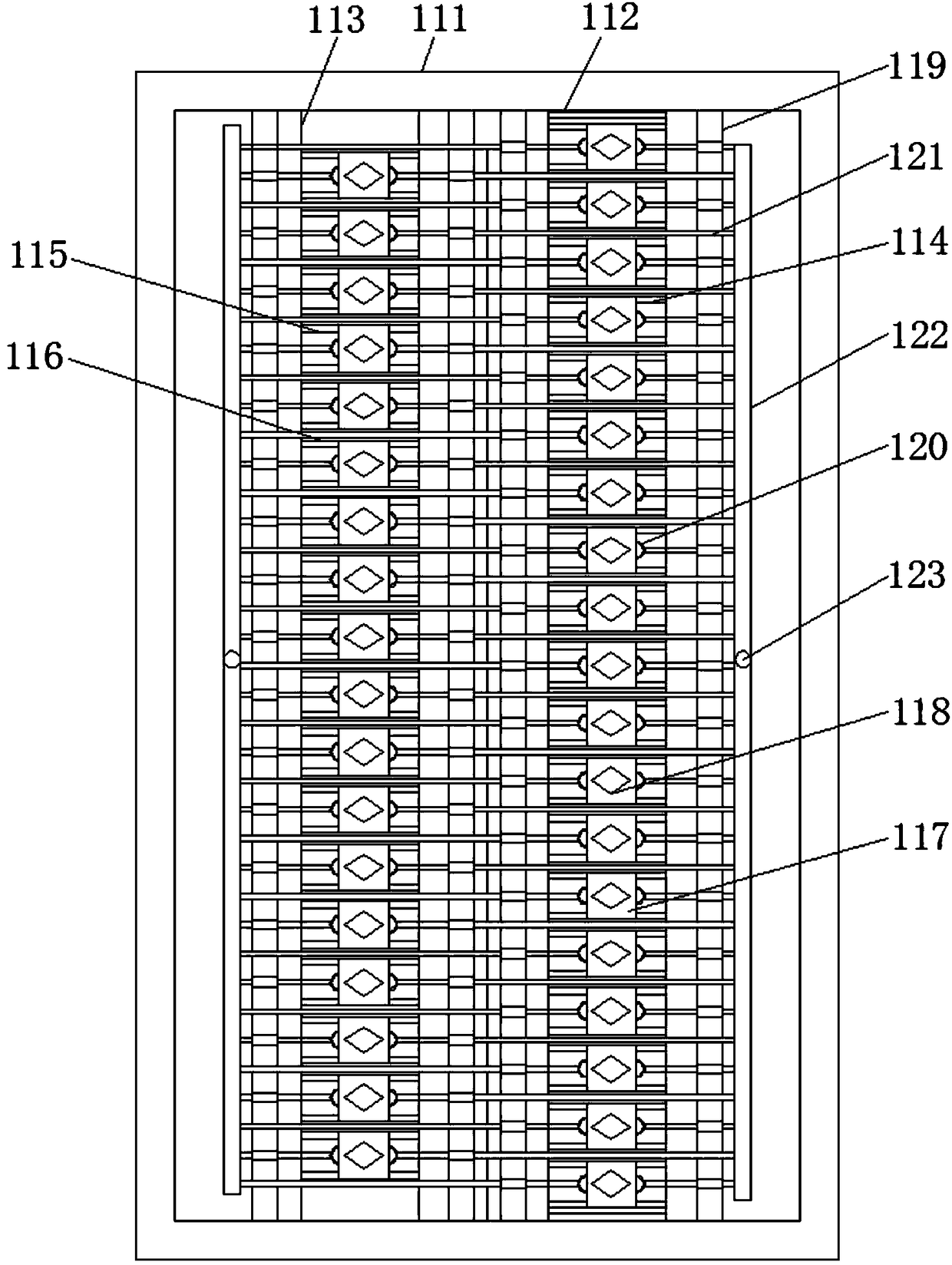 Cleaning device for metal mesh plate with rhombus mesh holes