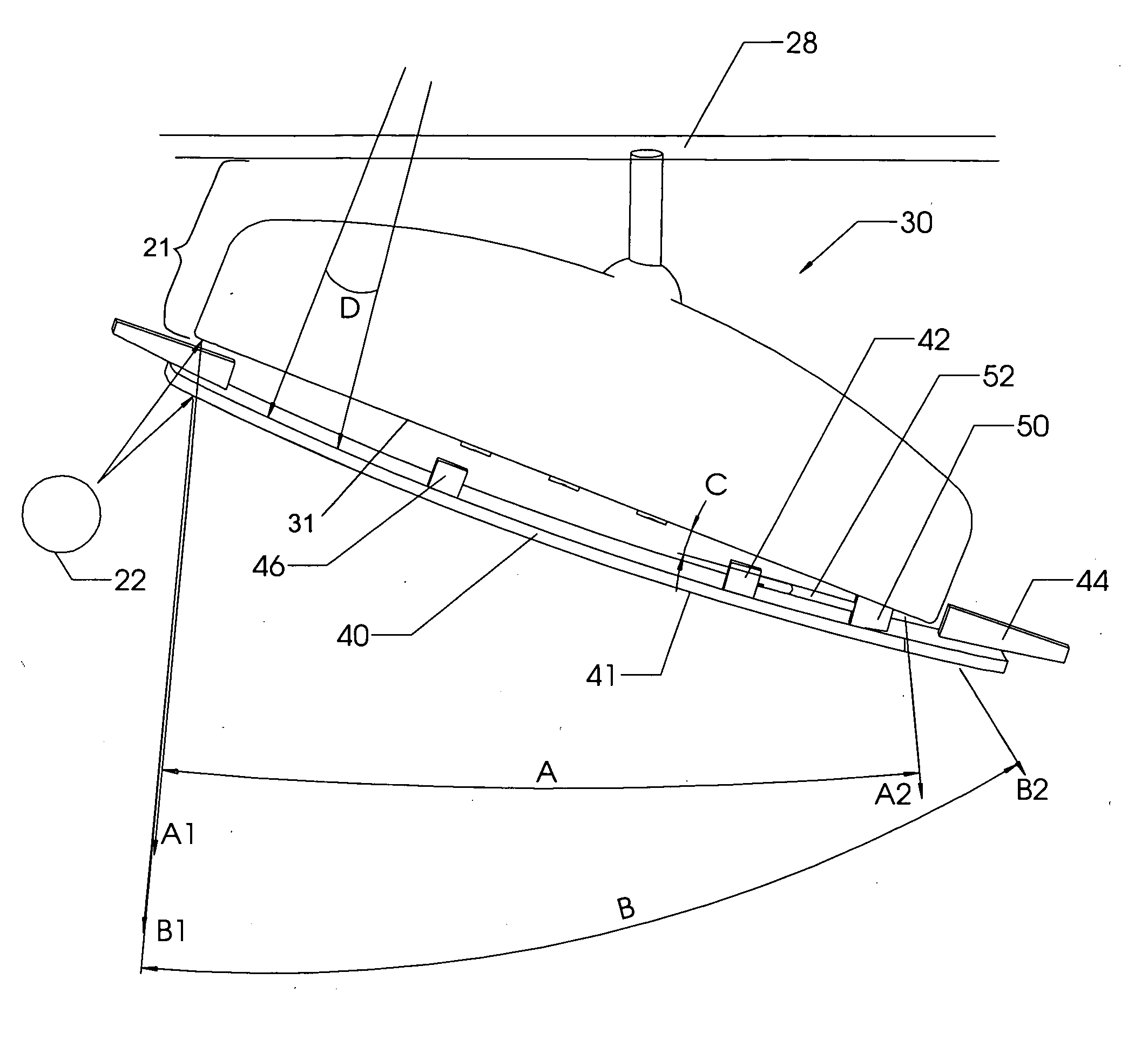 Flip-up convex mirror attachment