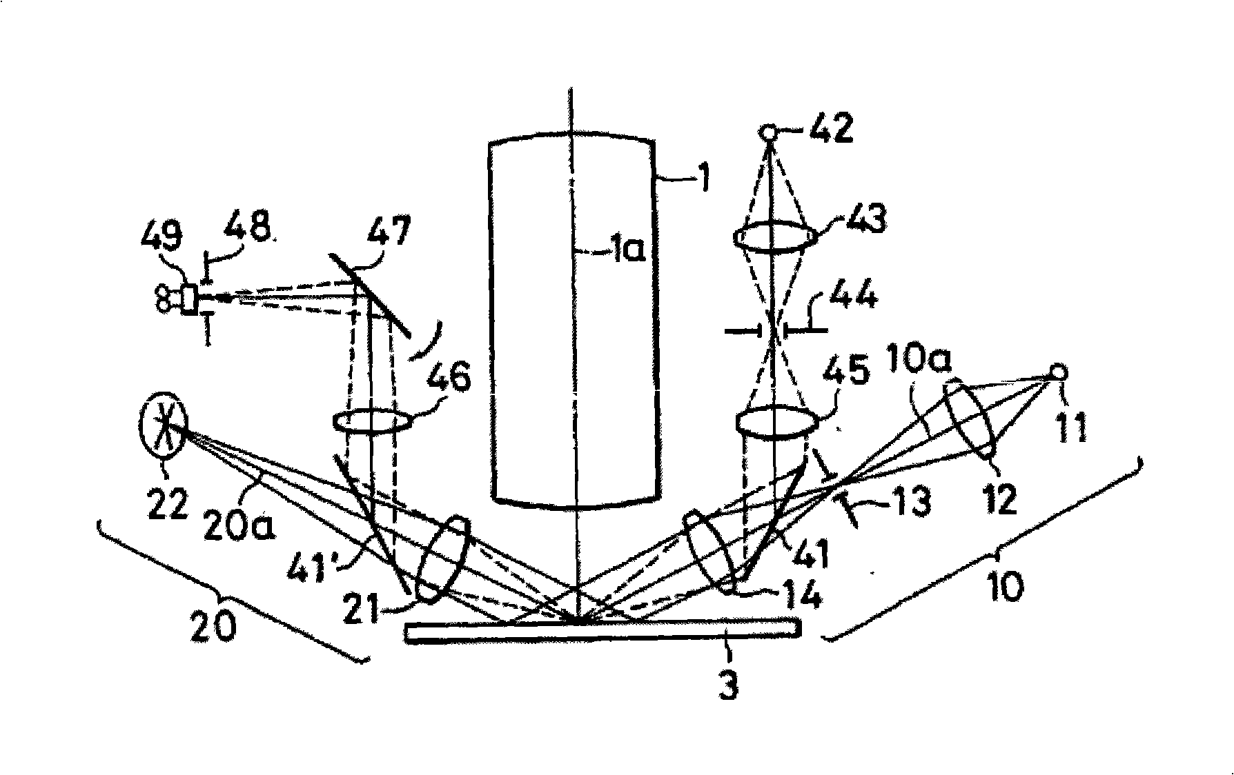 Focusing and leveling detection device and method