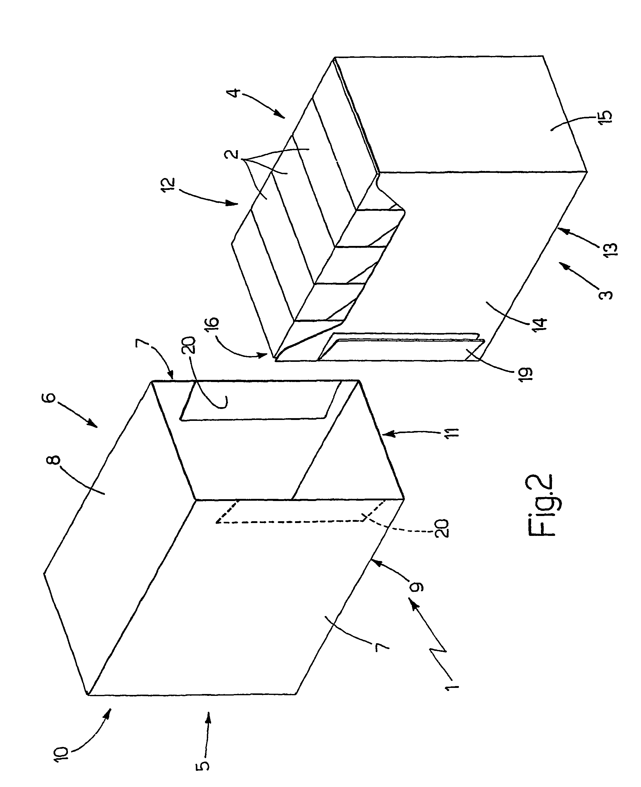 Rigid carton of packets of cigarettes including finger hole