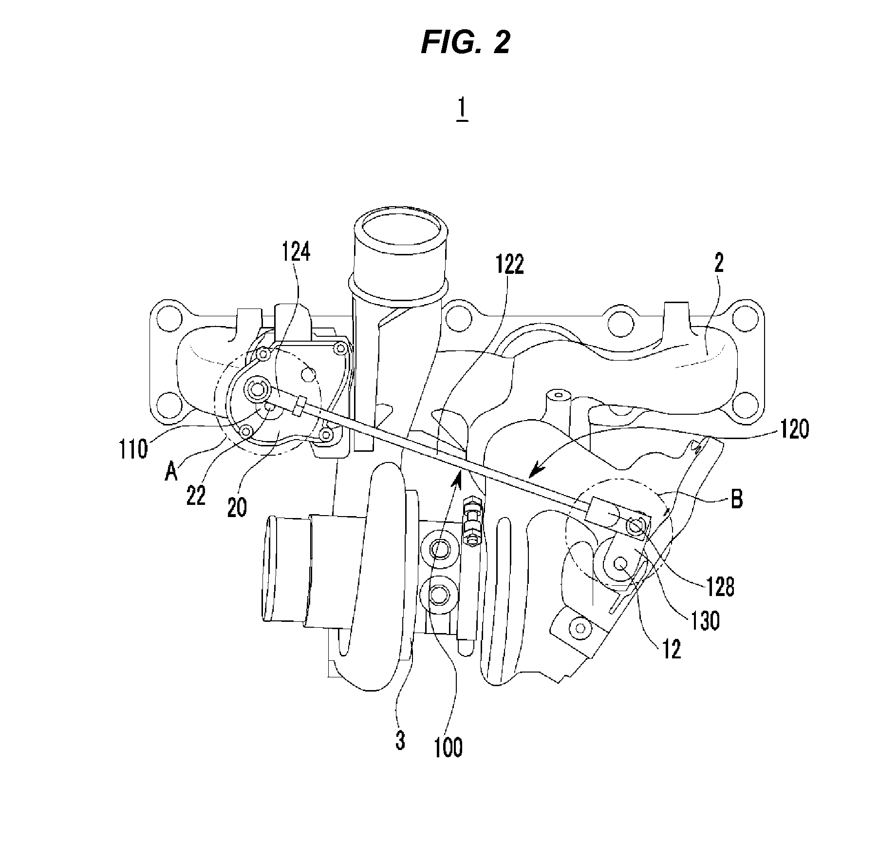 Washer for reducing noise and system for reducing noise of wastegate valve apparatus by using the same