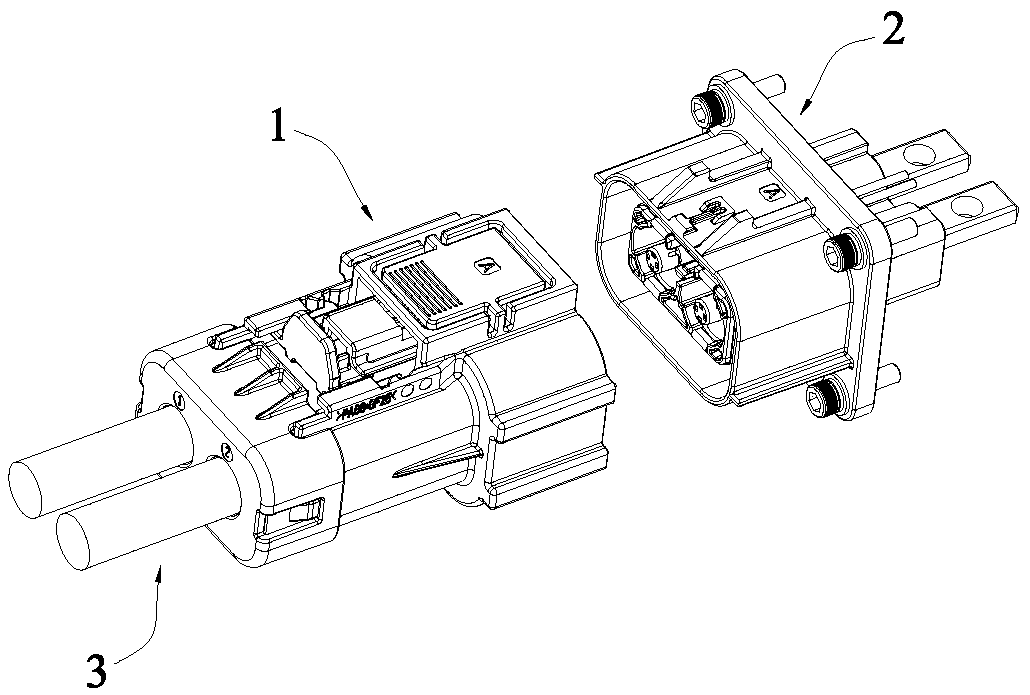 Plastic straight-head high-voltage connector