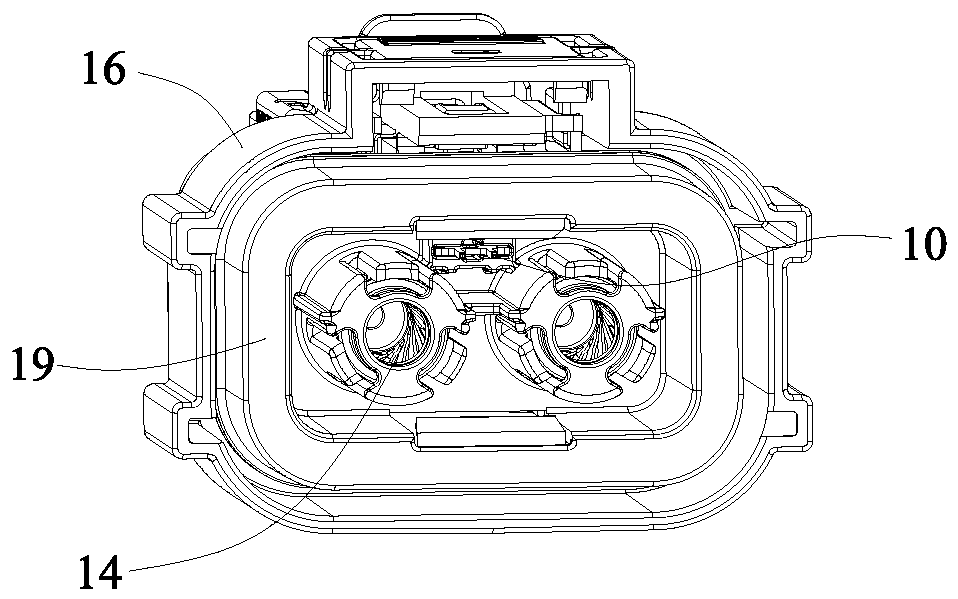 Plastic straight-head high-voltage connector