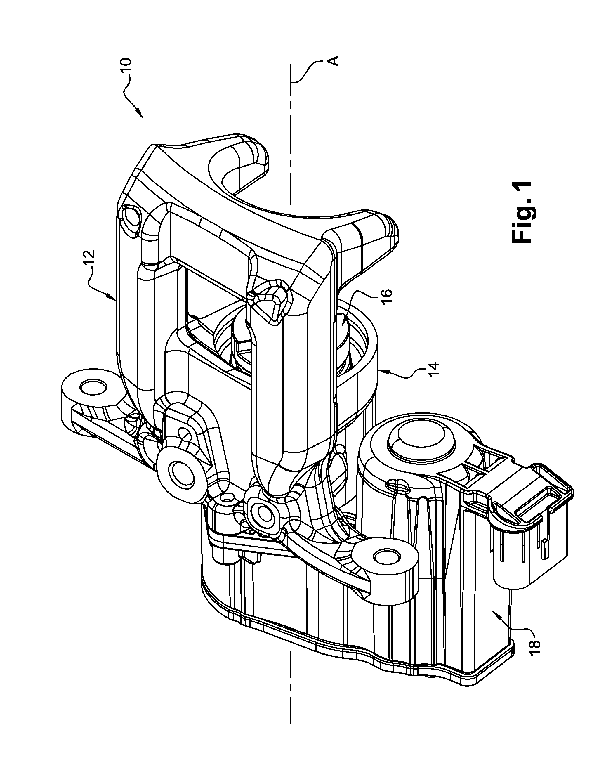 Disk brake with a parking brake, mechanical thrust assembly, and method of assembling