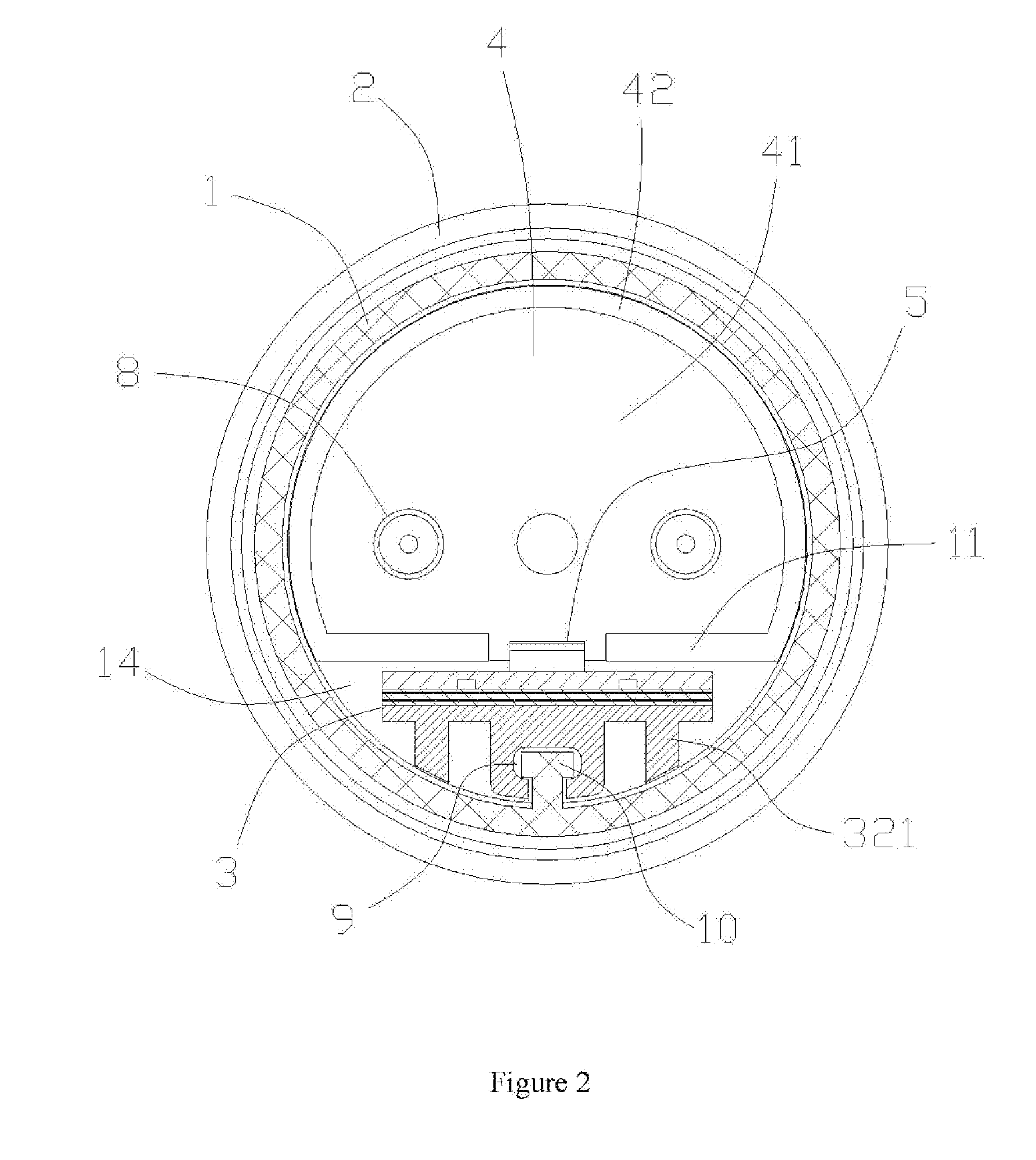 Straight tube LED lamp having buckle connecting device for securing all parts together as one body