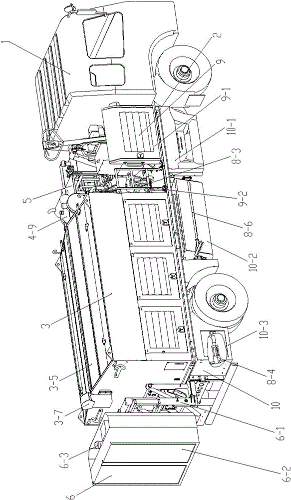 Thermal-insulation storage type bituminous pavement comprehensive maintenance vehicle