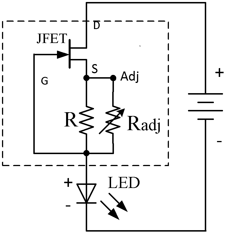 Three-terminal self-feedback linear galvanostat and manufacturing method thereof