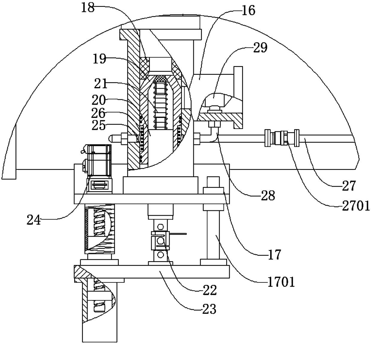 Water-cooled motor with adjustable coolant pressure