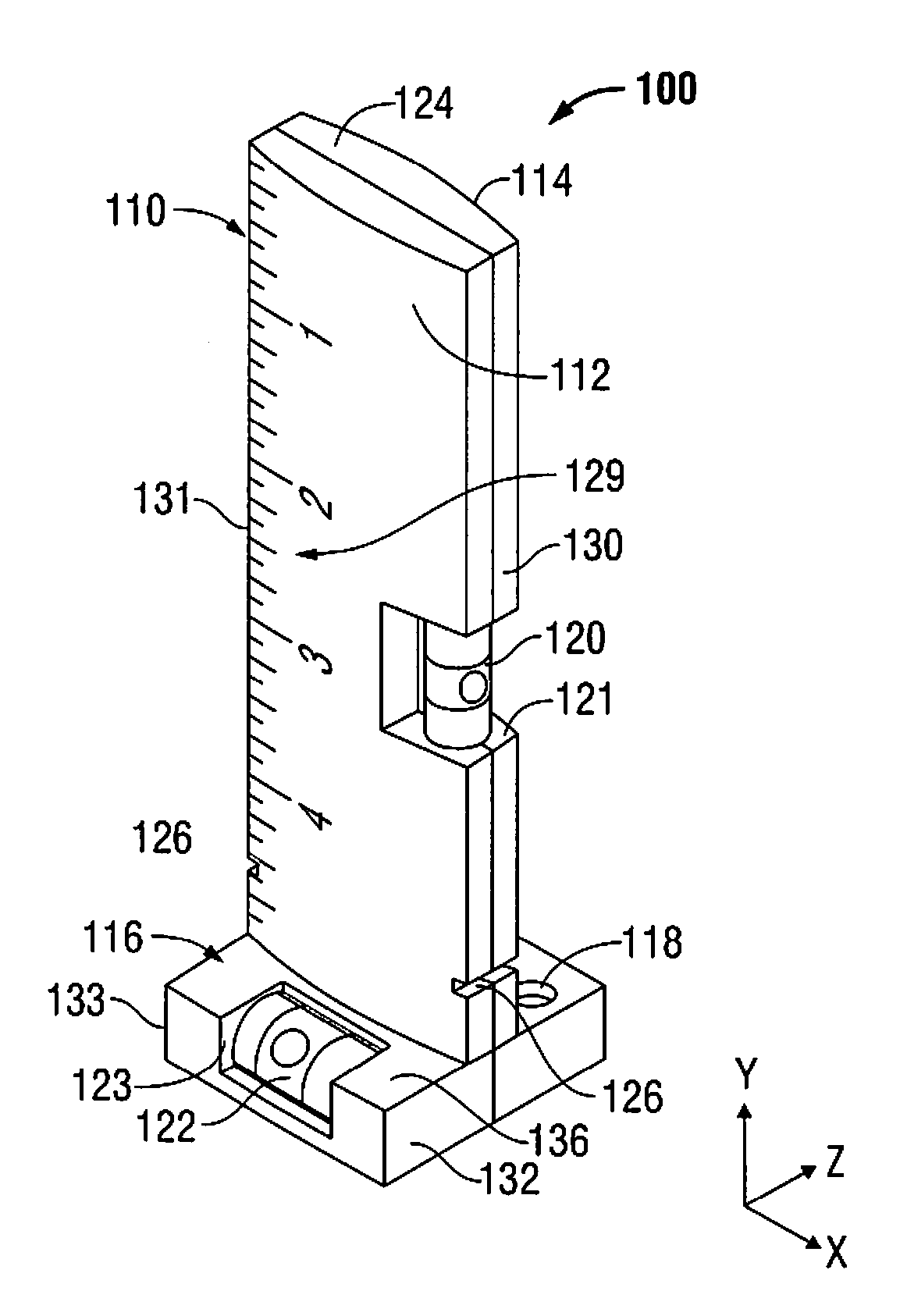 Hands-free measuring instrument