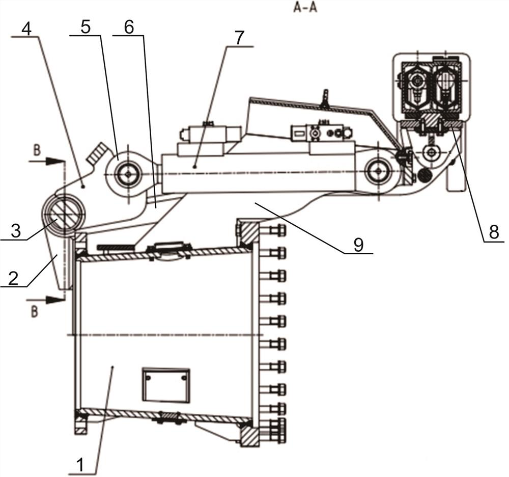 Automatic arch frame lifting device for cantilever type heading machine and working method thereof