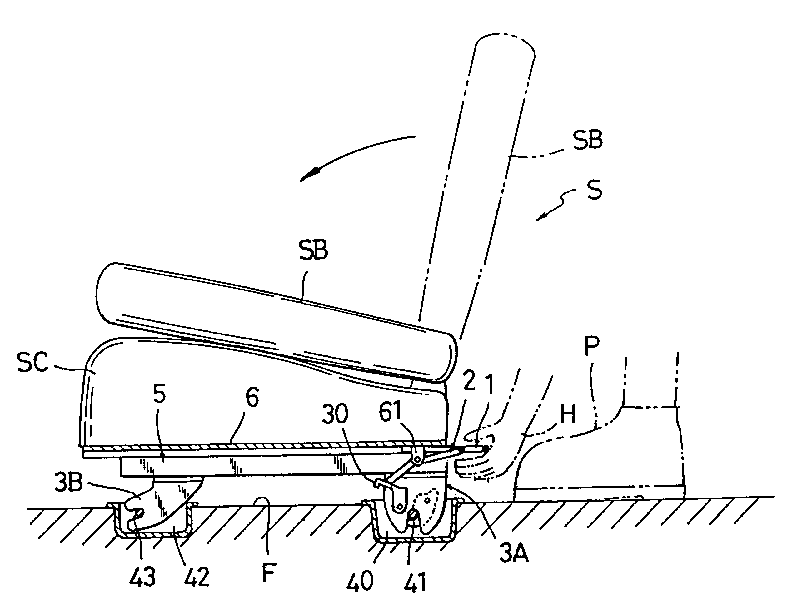 Removable seat for automobile