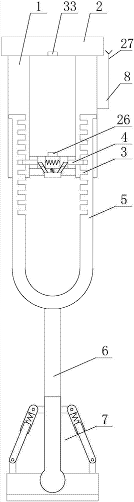 Anti-skidding walking stick realizing convenient height adjustment function