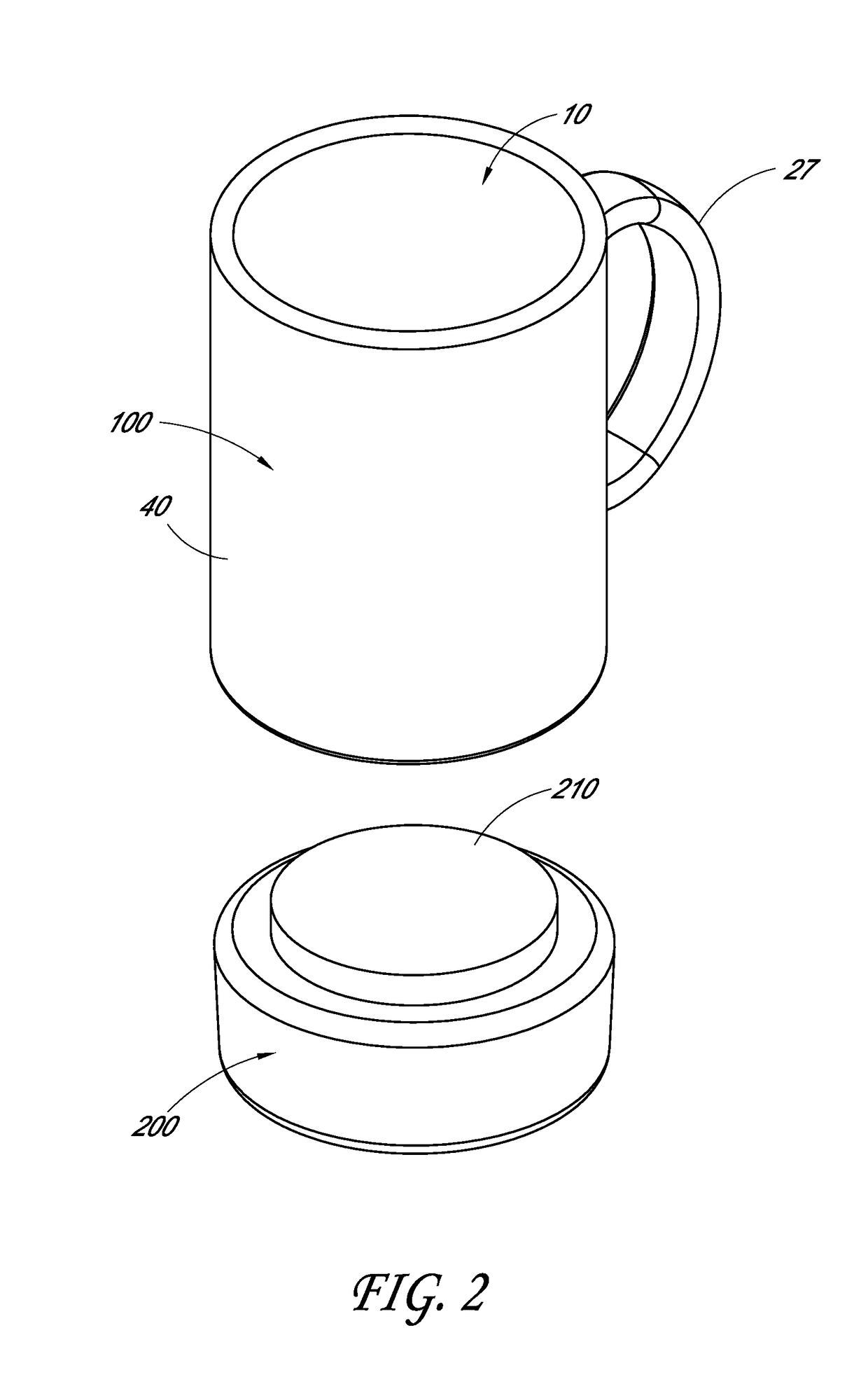 Drinkware and plateware and active temperature control module for same