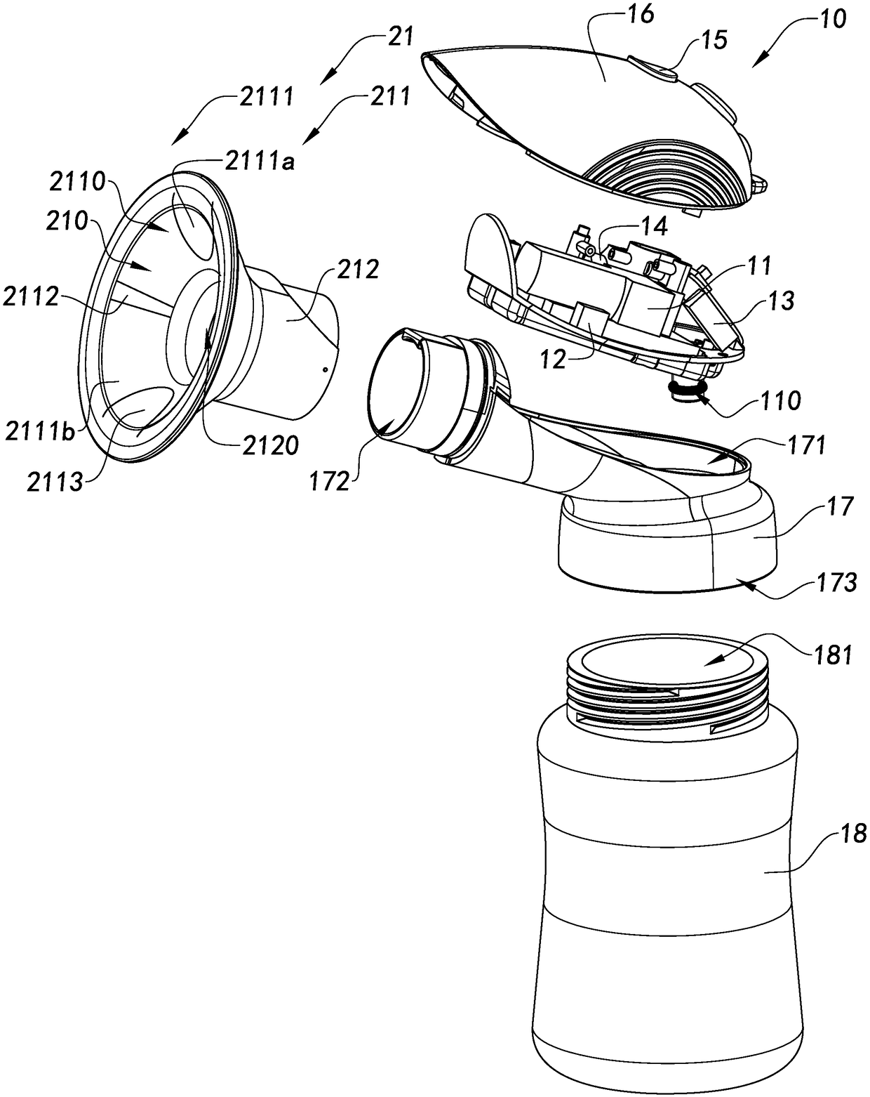 Breast accommodating device used for milk discharge device, the milk discharge device and milk discharge method