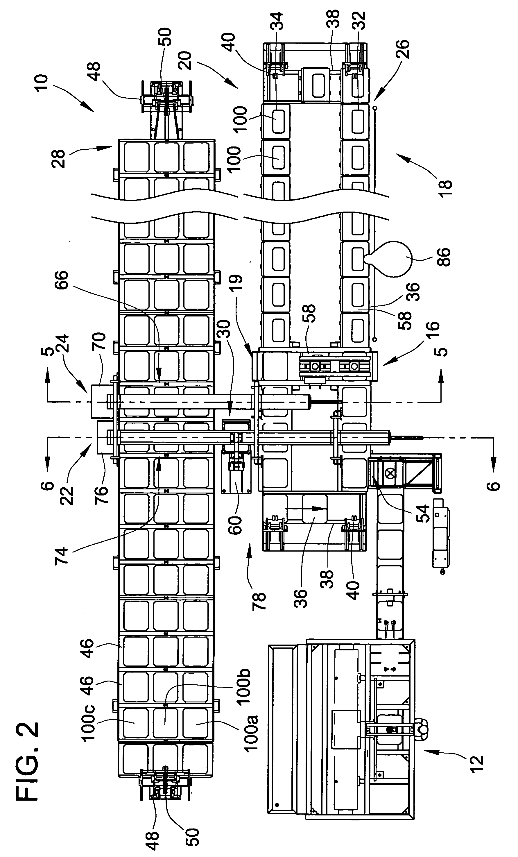 Foundry mold handling system with multiple dump outputs and method