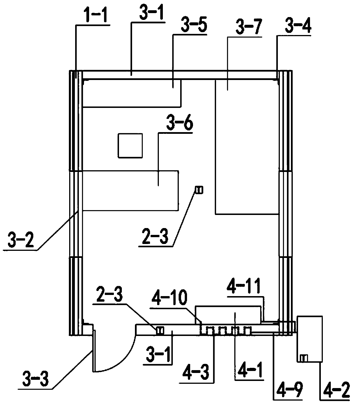 Alpine region prefabricated active and passive combined energy-saving wall body