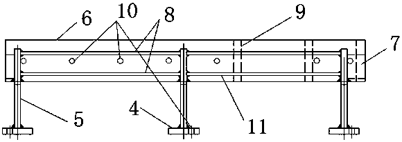 A fixed skirt plate suitable for the roller table of the cooling bed in the bar workshop