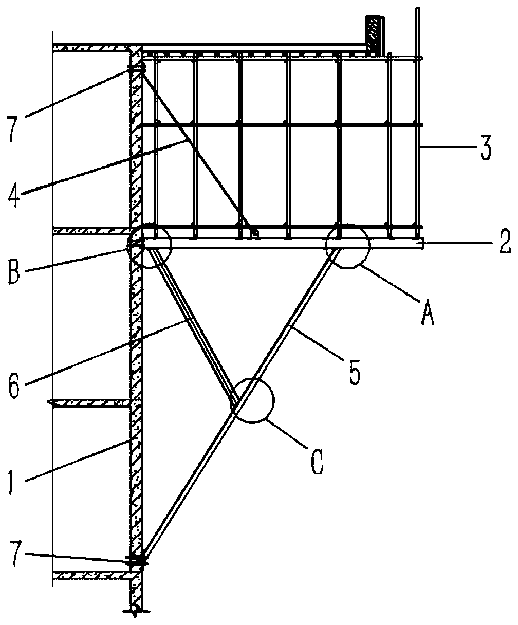 Detachable circulation high-altitude large cantilever formwork and construction method thereof