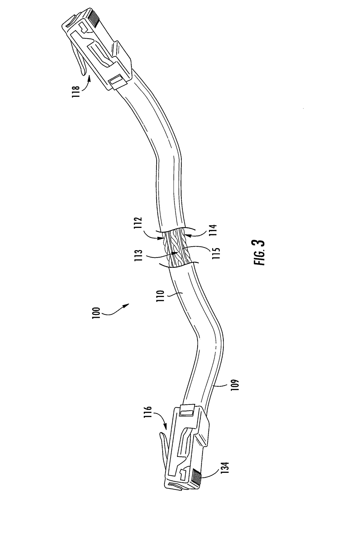 RJ-45 communication plug with plug blades received in apertures in a front edge of a printed circuit board