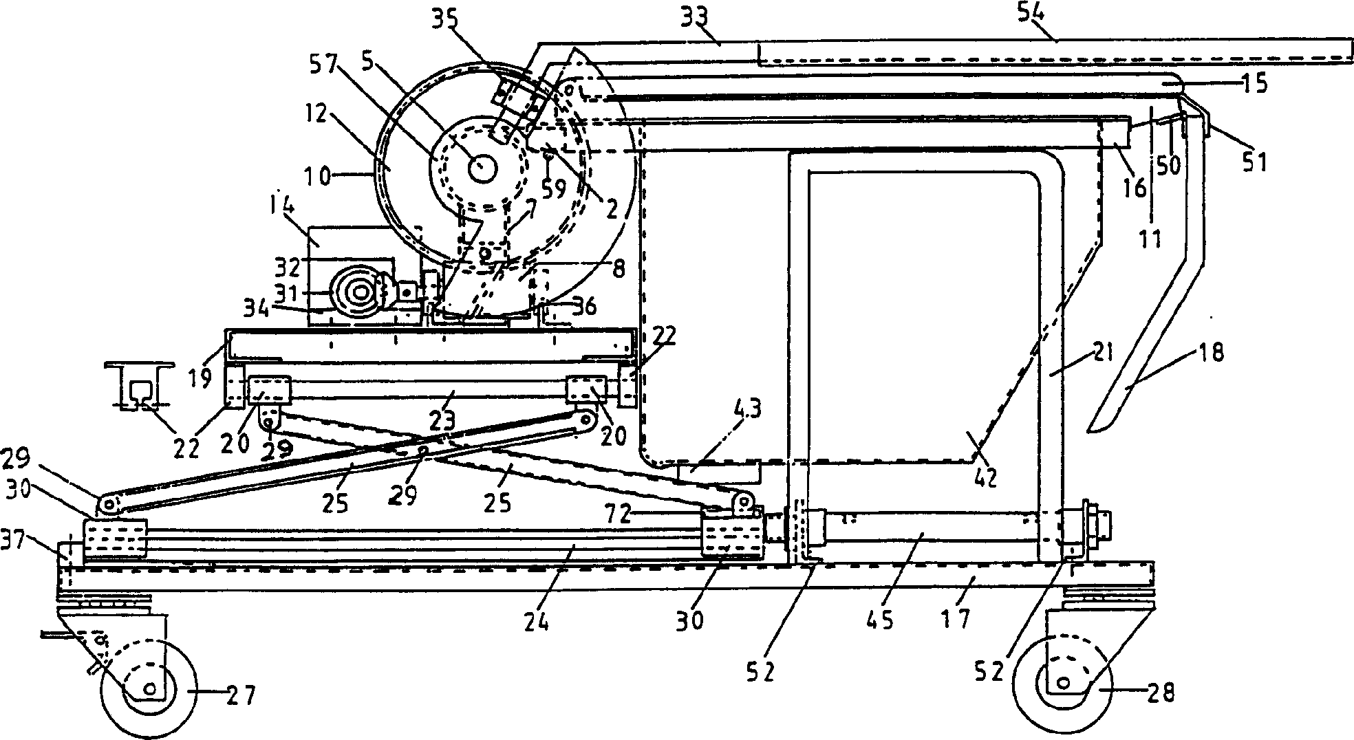 Collapsible two-position toilet for sitting and lying