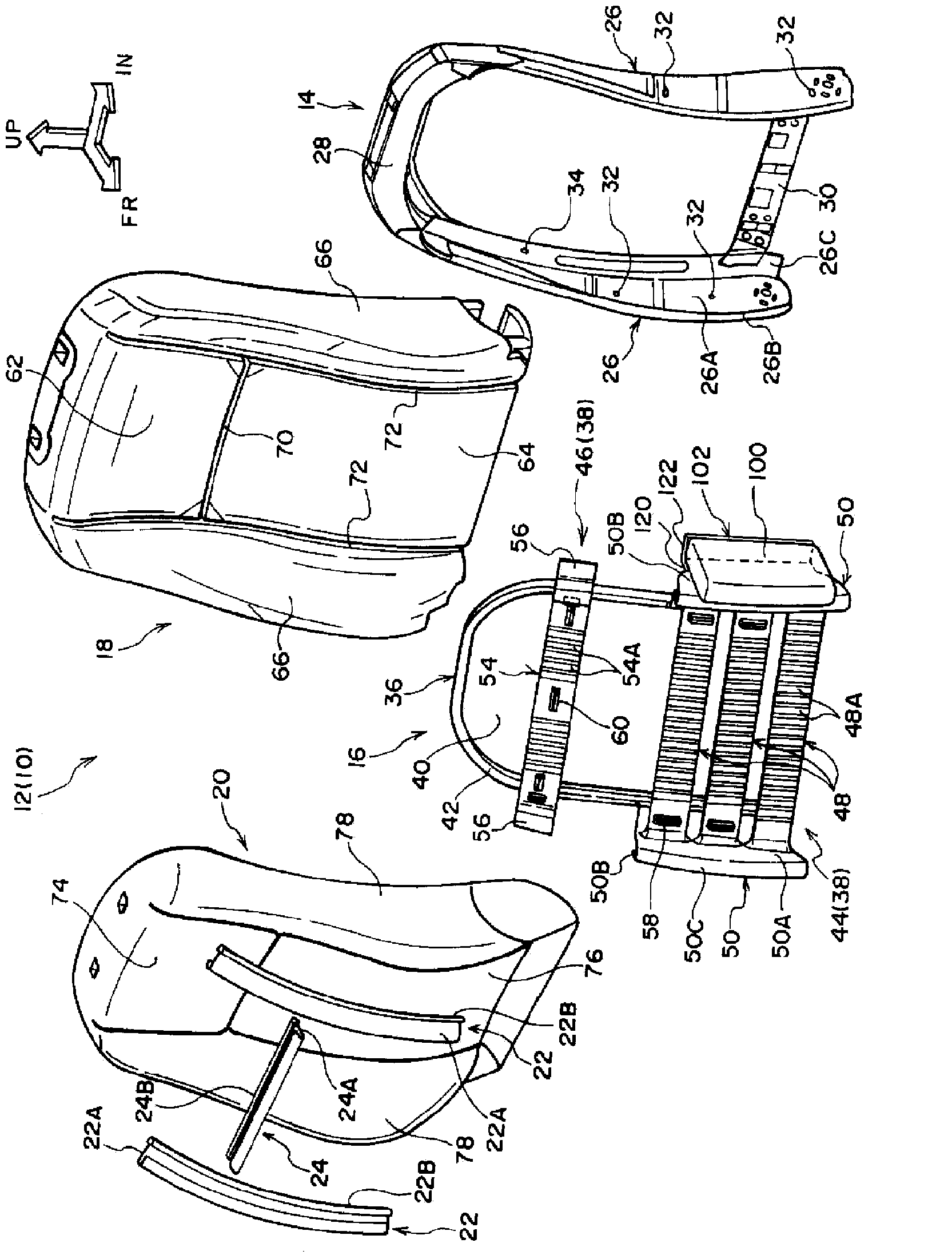 Seat structural member and vehicle seat using same