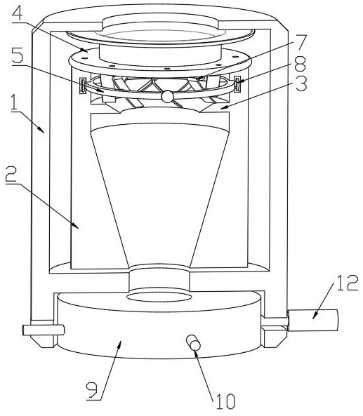 Wire drawing furnace for heating and melting glass base material for optical fiber