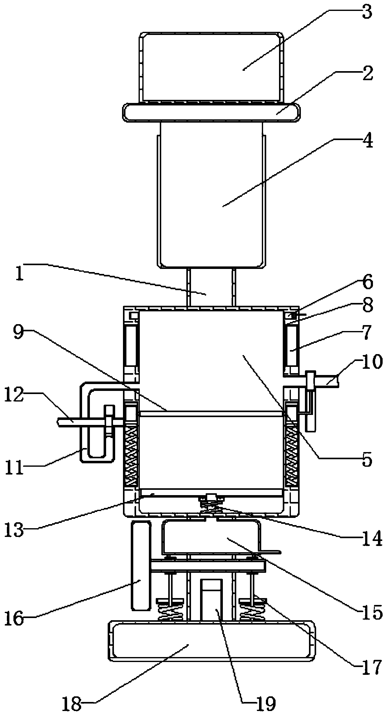 Device using insect weight to achieve automatic cleaning, drying and liquid pesticide supplementing