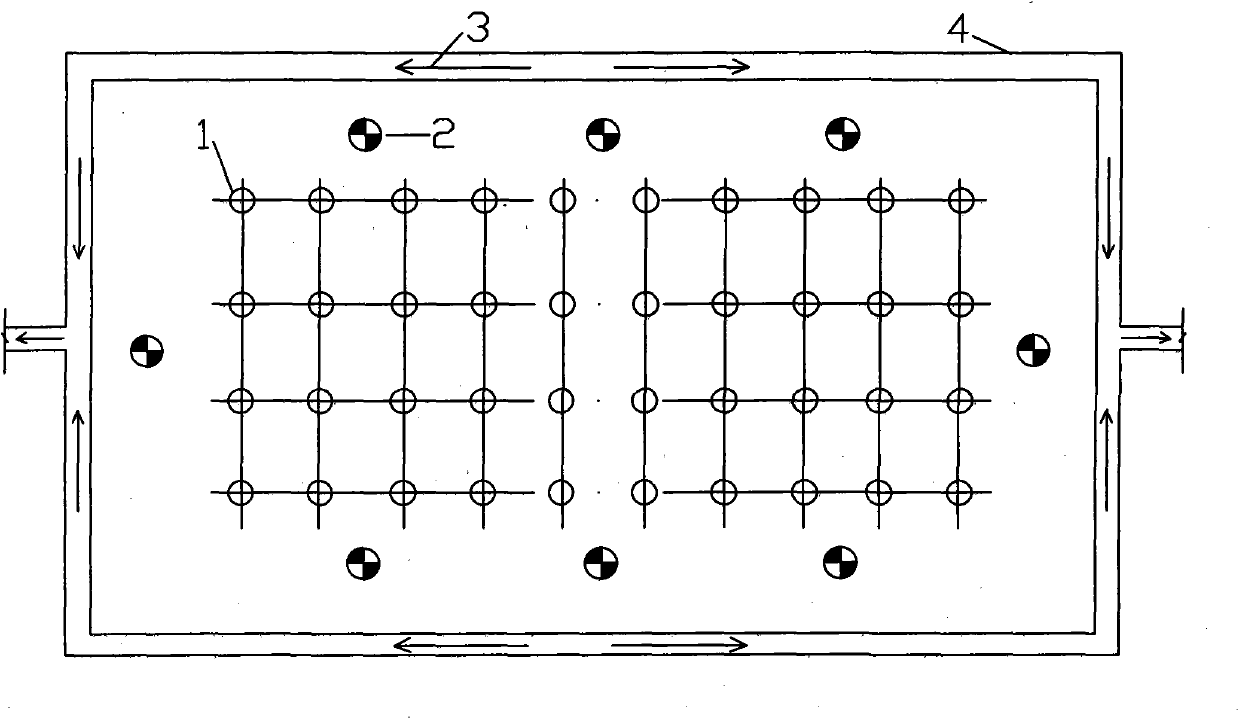 Method for constructing artificial dug pile at reduced well point ground water level