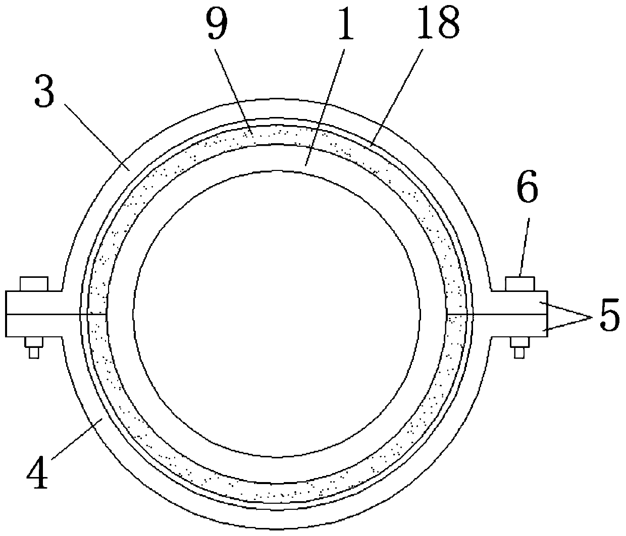 Plastic steel winding pipe butt joint device convenient to disassemble and assemble