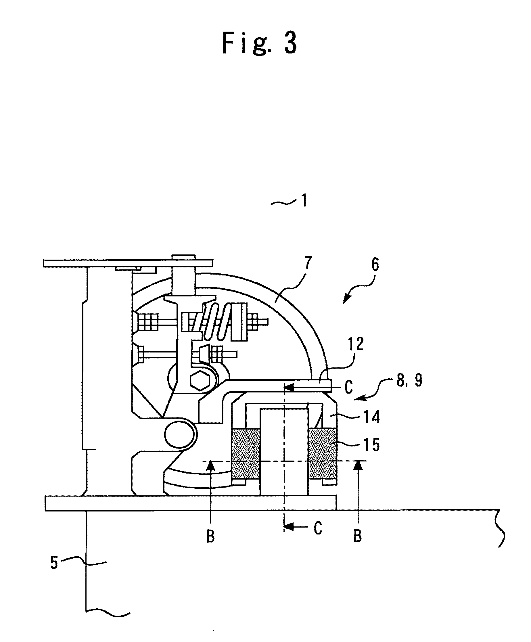 Vibration damping device for elevator