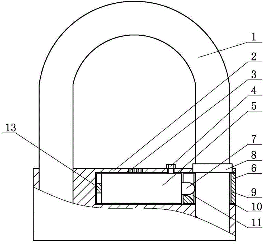 Double-opening U-shaped alarm lock