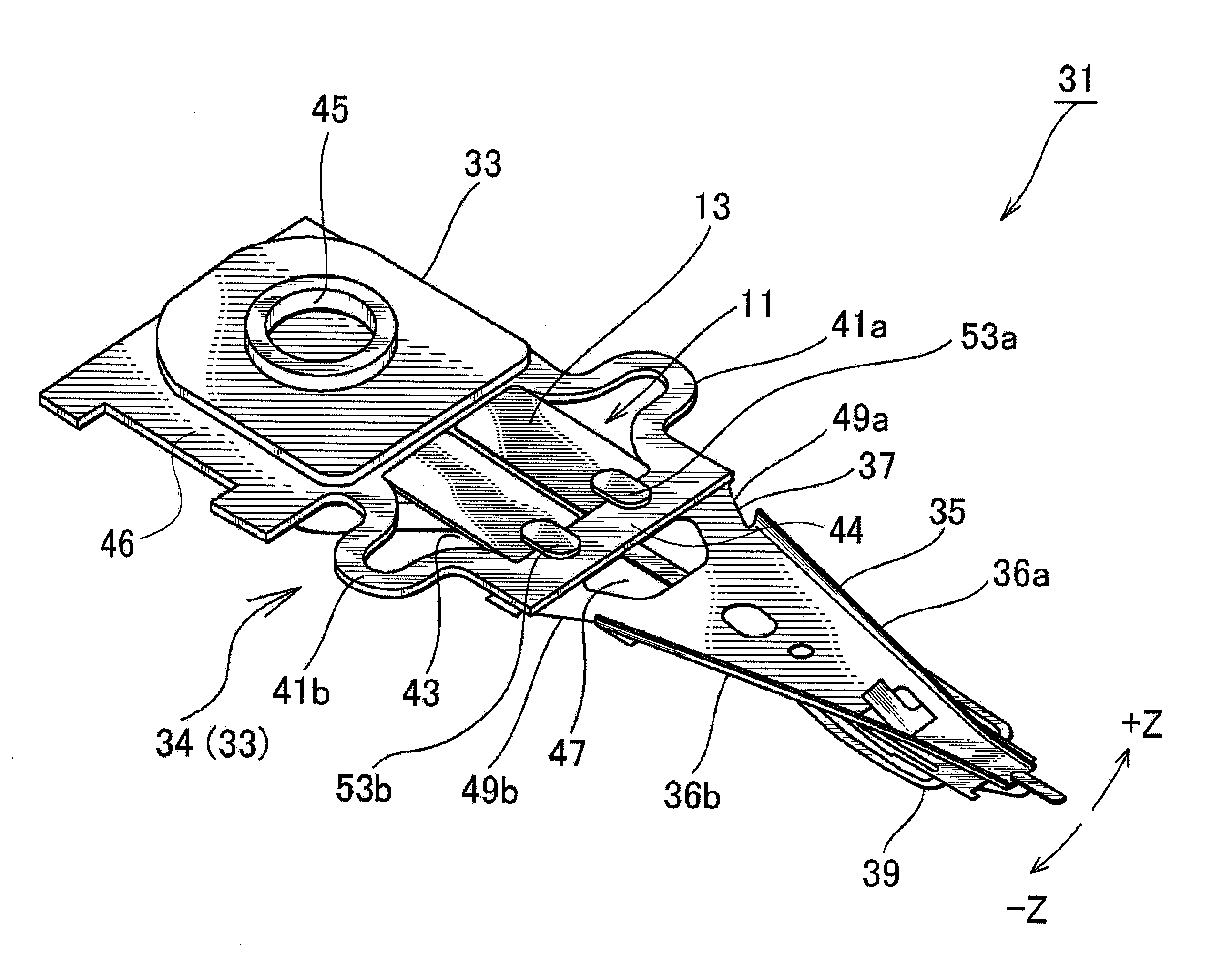 Wiring connecting structure for piezoelectric element, wiring connecting method, piezoelectric actuator, and head suspension